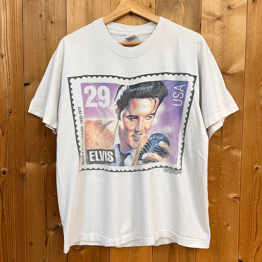 90s vintage USA製 anvil アンヴィル 1992 Elvis Presley エルヴィスプレスリー 切手デザイン Tシャツ 半袖 カットソー
