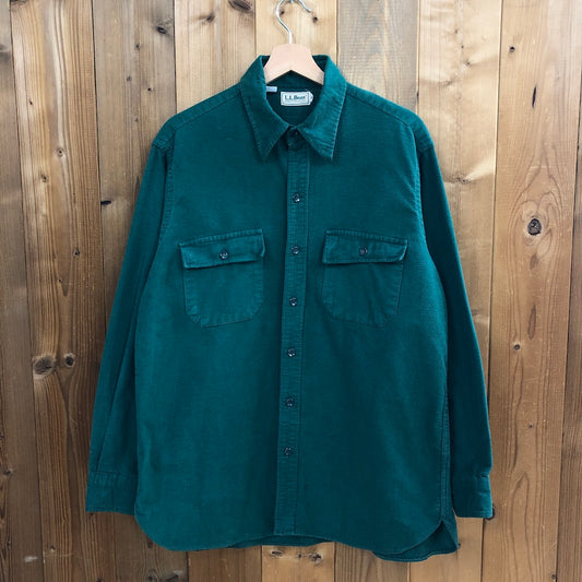 70s vintage USA製 L.L.Bean エルエルビーン CHAMOIS CLOTH シャモアクロス 長袖シャツ