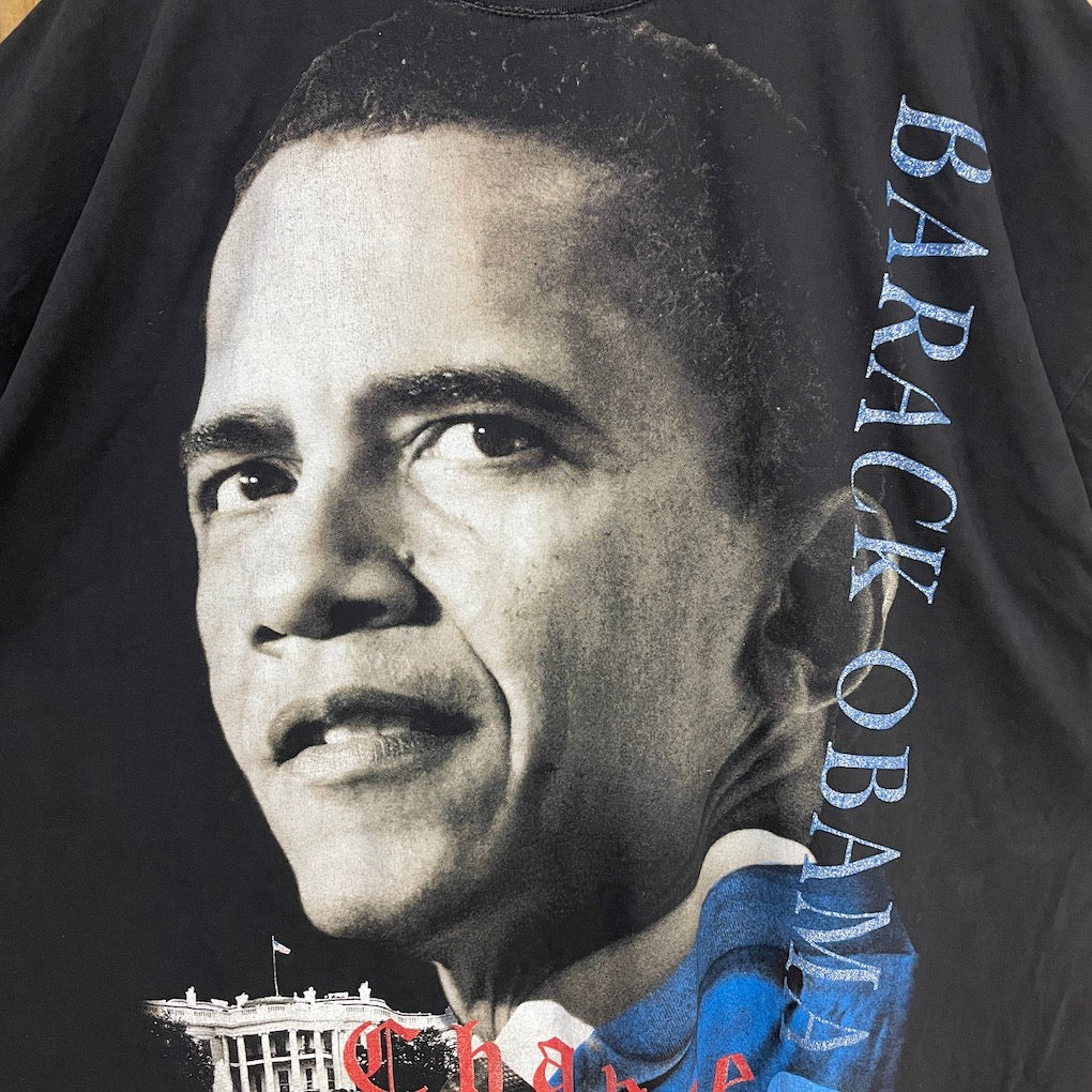 zeep BARACK OBAMA バラク・オバマ 大判プリントTシャツ 半袖 カットソー アメリカ大統領 ビッグプロント オーバーサイズ  古着/USED