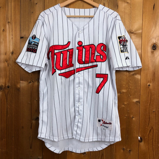 Majestic マジェスティック Minnesota Twins ミネソタツインズ ベースボールシャツ INAUGURAL SEASON 2010 Joe Mauer ジョーマウアー 半袖 ワッペン 刺繍