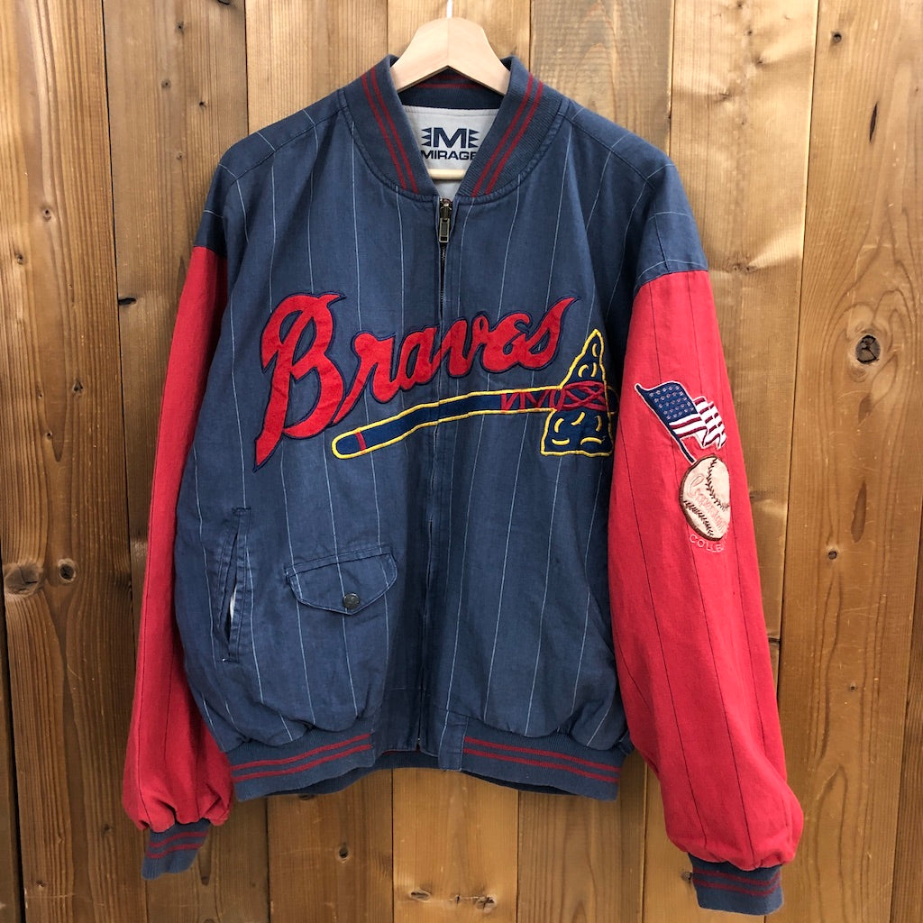 90s vintage MIRAGE ミラージュ MLB BRAVES ブレーブス COOPERSTOWM クーパーズタウン スタジャン コットン リバーシブル