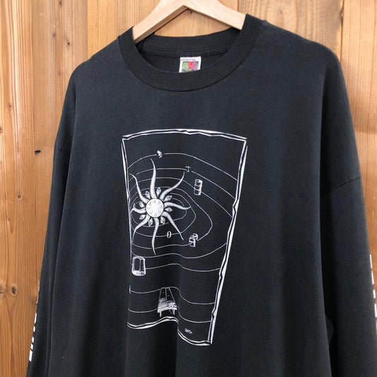 USA製 FRUITS OF THE LOOM フルーツオブザルーム ロンT 長袖Tシャツ ビッグプリント バックプリント アームプリント