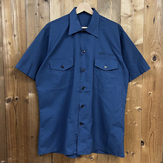 U.S.NAVY NAVSUP アメリカ海軍 半袖シャツ ユーティリティシャツ ポリエステル 米軍 USE ブルー