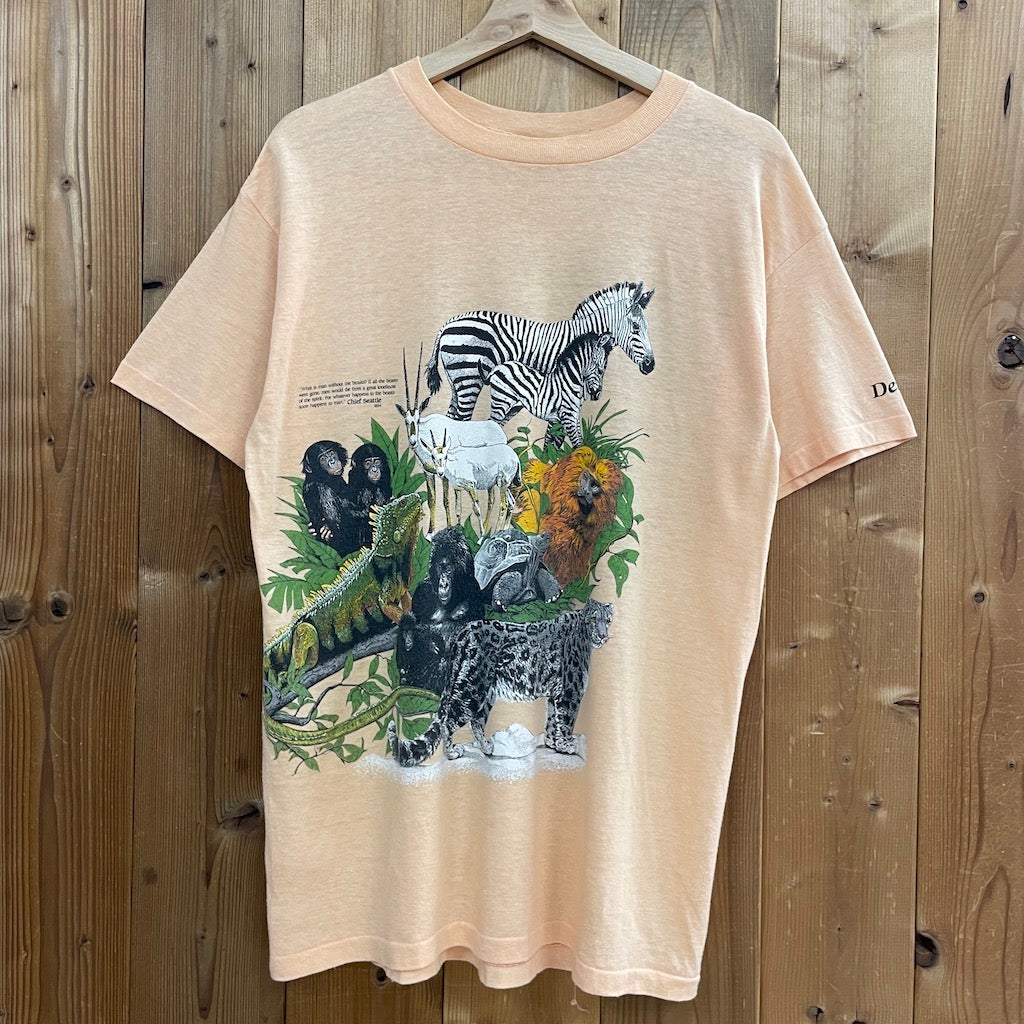 USA製 Platinum T's アニマルTシャツ 半袖 カットソー ビッグプリント バックプリント