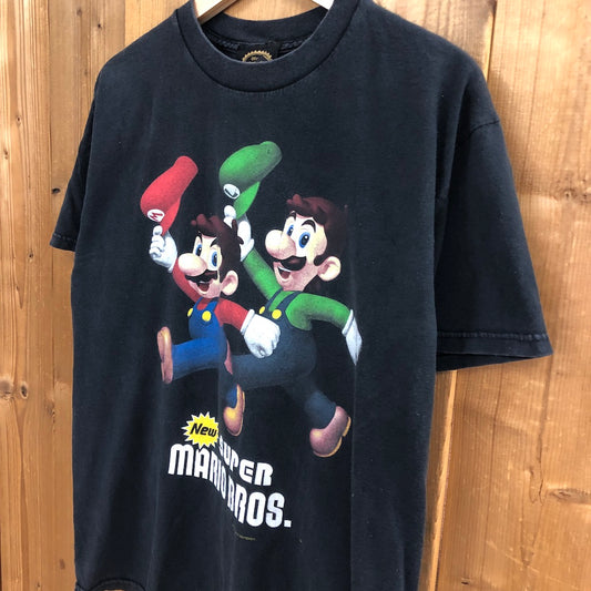 2010年  official Nintendo Seal ニンテンドー オフィシャル NEW SUPER MARIO BRO. ニュースーパーマリオブラザーズ プリントTシャツ 半袖 カットソー キャラクター