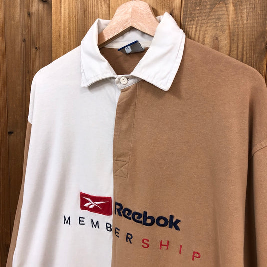 Reebok リーボック ラガーシャツ 長袖 ツートーンカラー