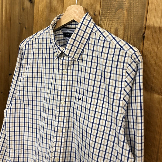 TOMMY HILFIGER トミーヒルフィガー 長袖シャツ BDシャツ ボタンダウン チェック ホワイト/ベージュ/ブルー
