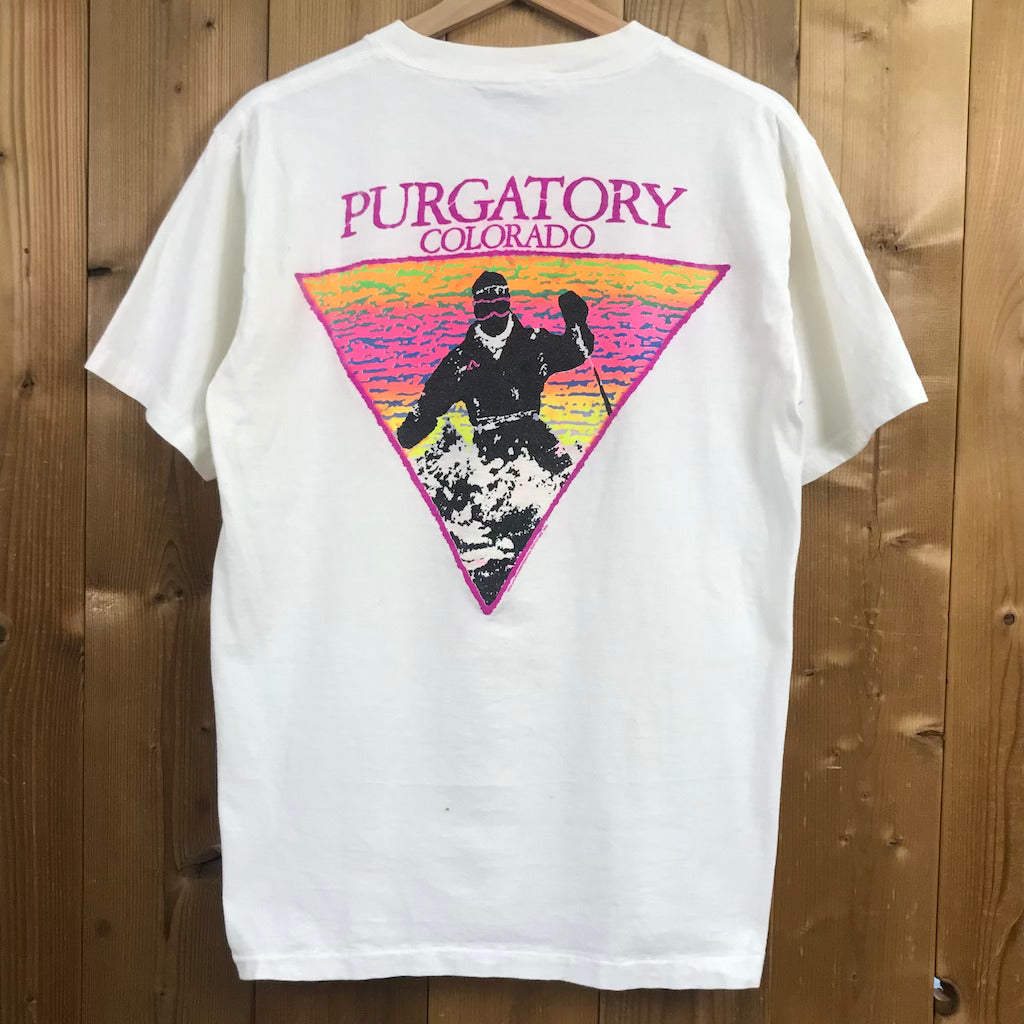 90s vintage USA製 ONEITA オニータ プリントTシャツ PURGATORY COLORADO パーガトリー コロラド リゾートT 古着/USED