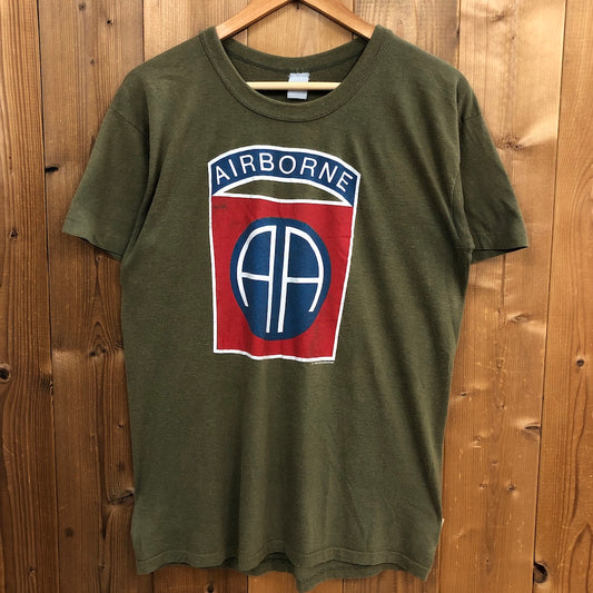 80s vintage U.S.ARMY AIRBORNE エアボーン プリントTシャツ 半袖 カットソー