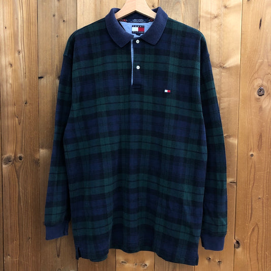 TOMMY HILFIGER トミーヒルフィガー ポロシャツ 長袖 ブラックウォッチ柄
