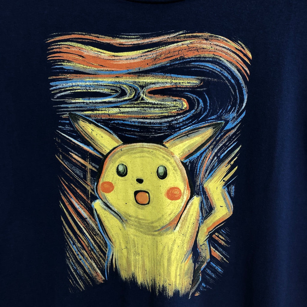 Pokemon ポケモン ピカチュウ ムンクの叫び プリントTシャツ 半袖