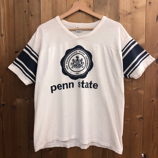 80s vintage USA製 Champion チャンピオン フットボールTシャツ ペンシルベニア州立大学