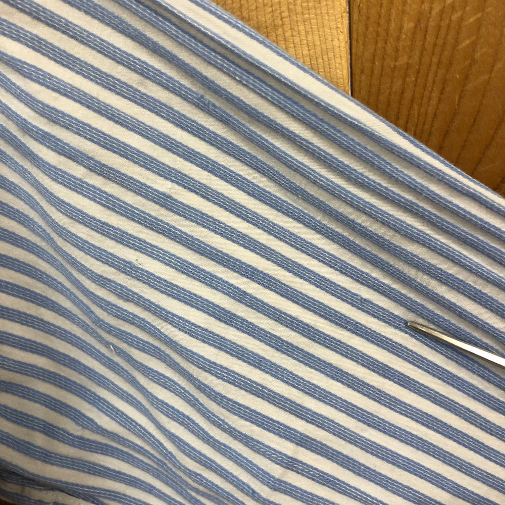 Turm WASCHE ドイツ パジャマシャツ 長袖シャツ スリーピングシャツ プルオーバー ストライプ ブルー 古着