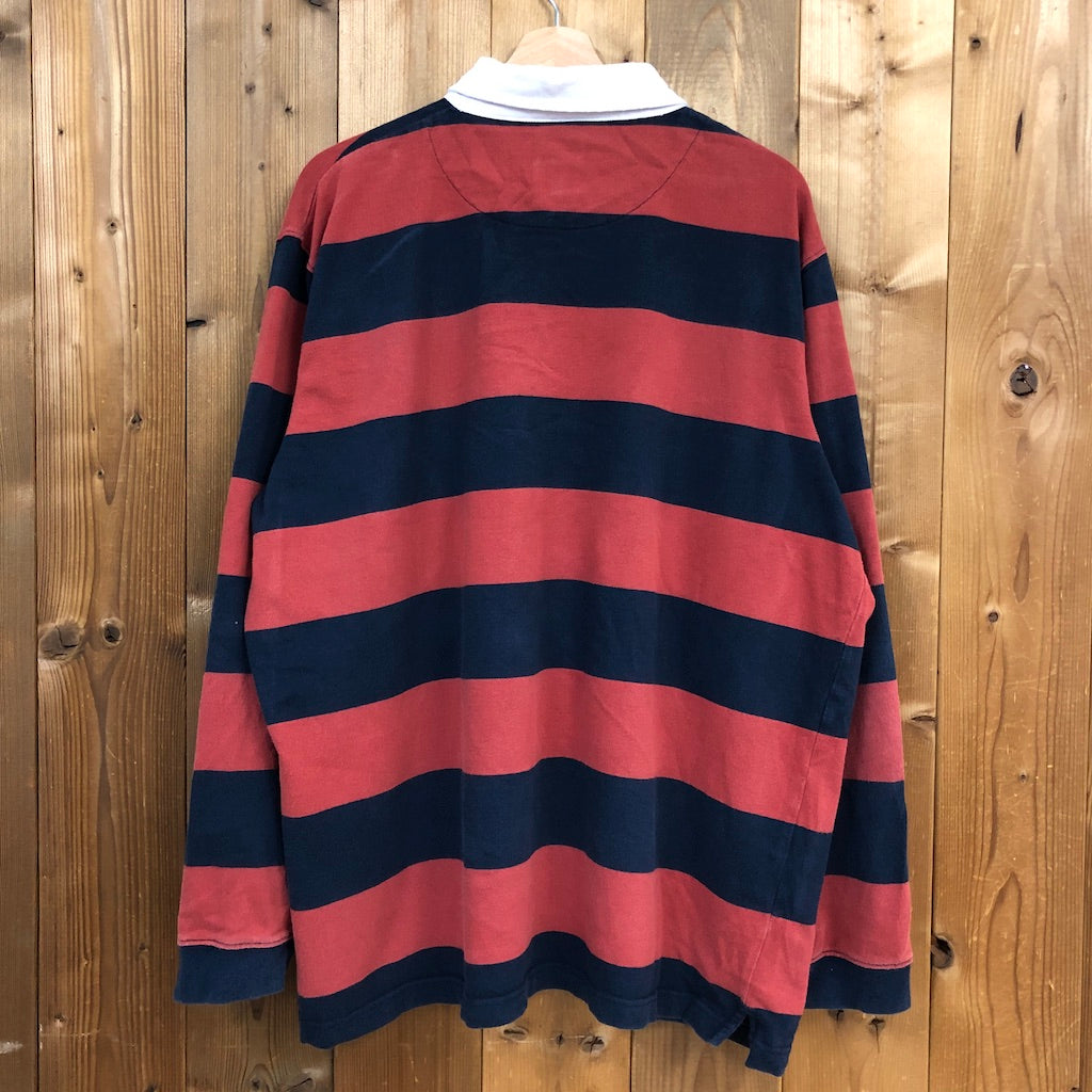 Cotton TRADERS コットントレーダーズ ラガーシャツ 長袖 ポロシャツ レッド、ネイビー
