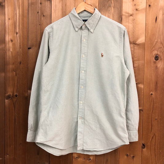 Ralph Lauren ラルフローレン BDシャツ ボタンダウン 長袖シャツ 刺繍ロゴ グレー