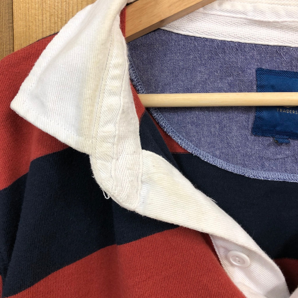 Cotton TRADERS コットントレーダーズ ラガーシャツ 長袖 ポロシャツ レッド、ネイビー