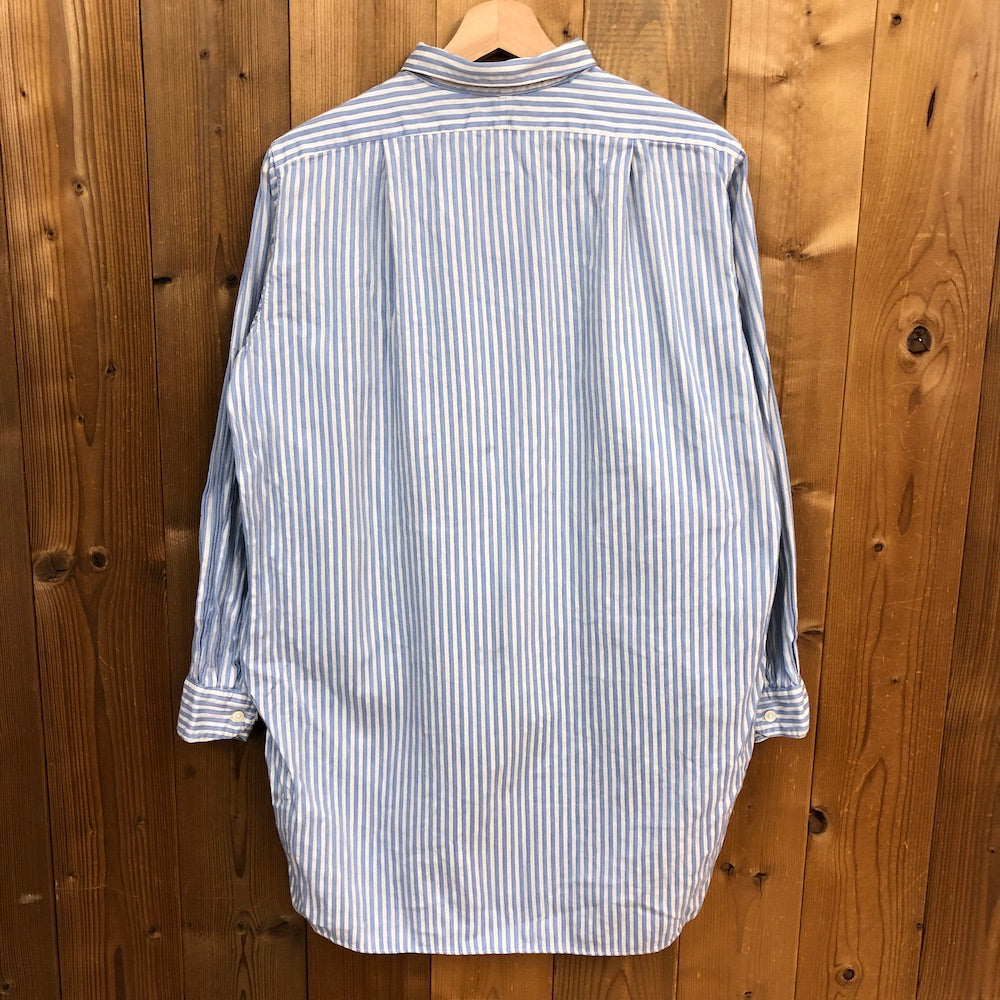 Turm WASCHE ドイツ パジャマシャツ 長袖シャツ スリーピングシャツ プルオーバー ストライプ ブルー 古着
