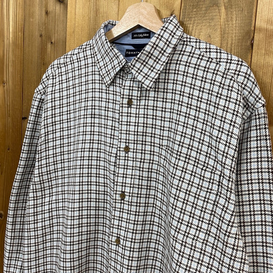 TOMMY HILFIGER トミーヒルフィガー 長袖シャツ チェック柄 ベージュ、ブラウン、グレー