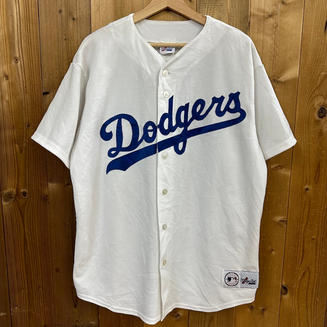 USA製 majestic マジェスティック ベースボールシャツ ゲームシャツ  MLB ロサンゼルスドジャース 半袖