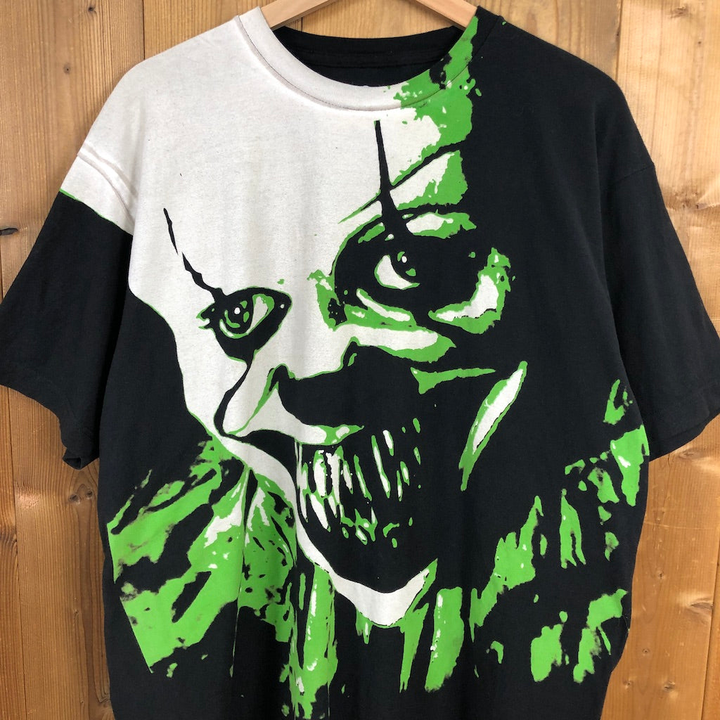 IT CHAPTER TWO ピエロ クラウン Tシャツ 半袖 カットソー ムービーTシャツ 映画Tシャツ ブラック アメキャラ