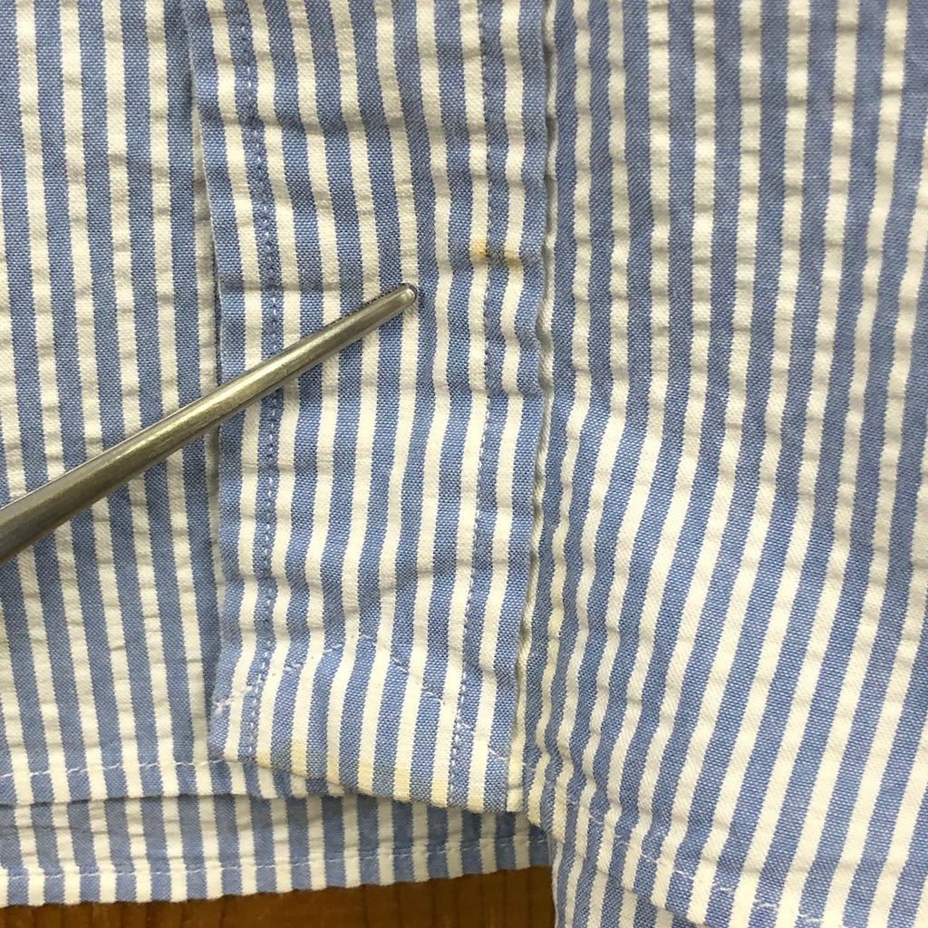 Ralph Lauren ラルフローレン CLASSIC FIT クラシックフィット 半袖シャツ シアサッカー ストライプ 古着/USED