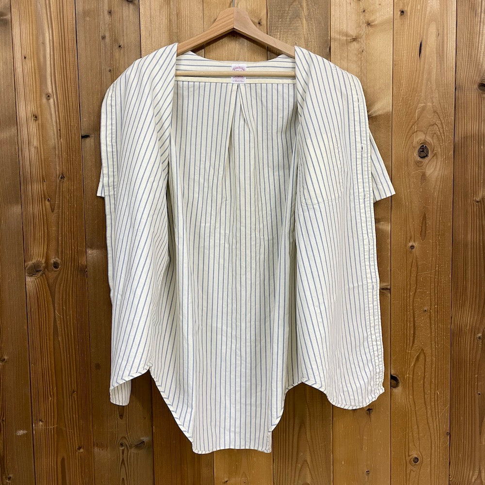 USA製 Brooks Brothers ブルックスブラザーズ 半袖シャツ 6ボタン ストライプ ボタンダウン 16 1/2-4