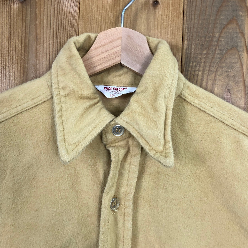 70s vintage FROSTPROOF フロストプルーフ ヘビーコットン 長袖シャツ 無地