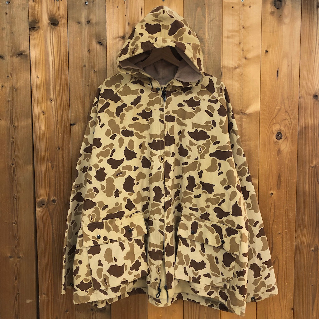 80s vintage Eddie Bauer エディー・バウアー コート パーカー ゴム引き ダックハンターカモ 黒タグ
