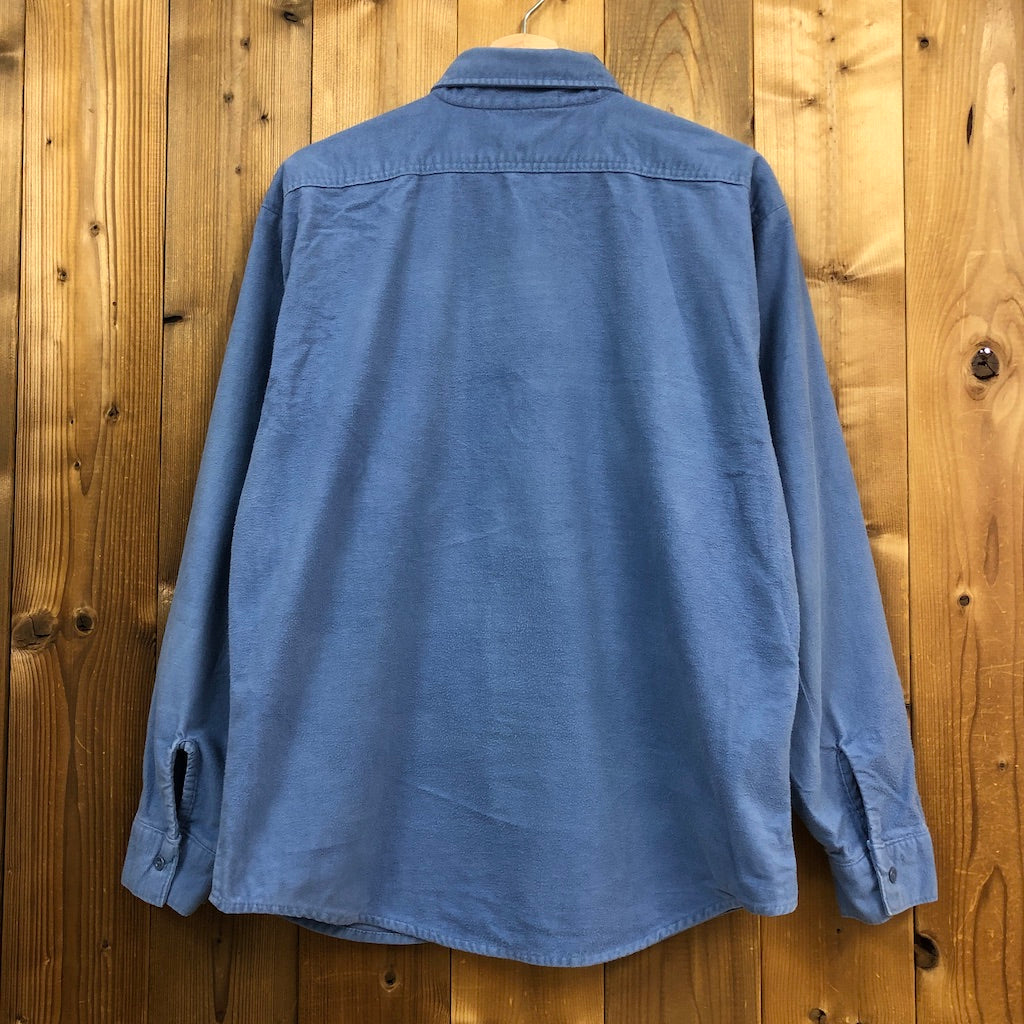 USA製 80s vintage FIVE BROTHER ファイブブラザー フランネルシャツ ネルシャツ 長袖シャツ 刺繍 ブルー