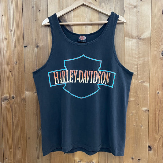 USA製 90s vintage HARLEY-DAVIDSON ハーレーダビッドソン タンクトップ ビッグプリント バックプリント