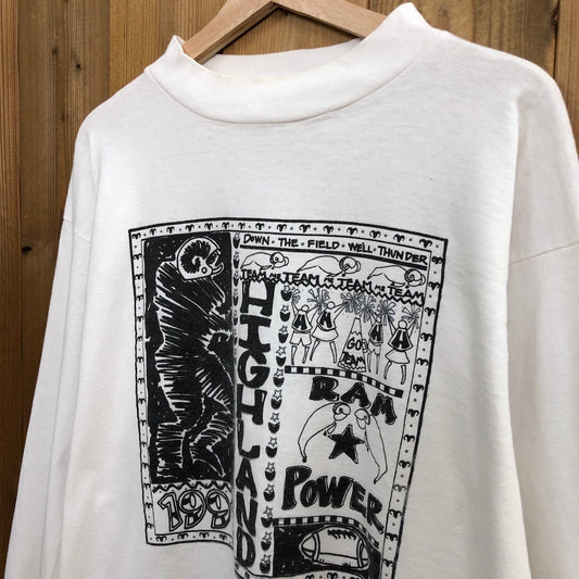 USA製 MEDALLION ロンT 長袖Tシャツ ビッグプリント バックプリント