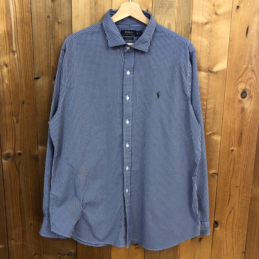 POLO RALPH LAUREN ポロラルフローレン 長袖シャツ チェック ホワイト/ネイビー