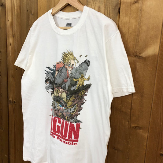 LOOTCREATE ルートクリエイト TRIGUN トライガン プリントTシャツ 半袖 カットソー アニメT 漫画  2017年 オフホワイト