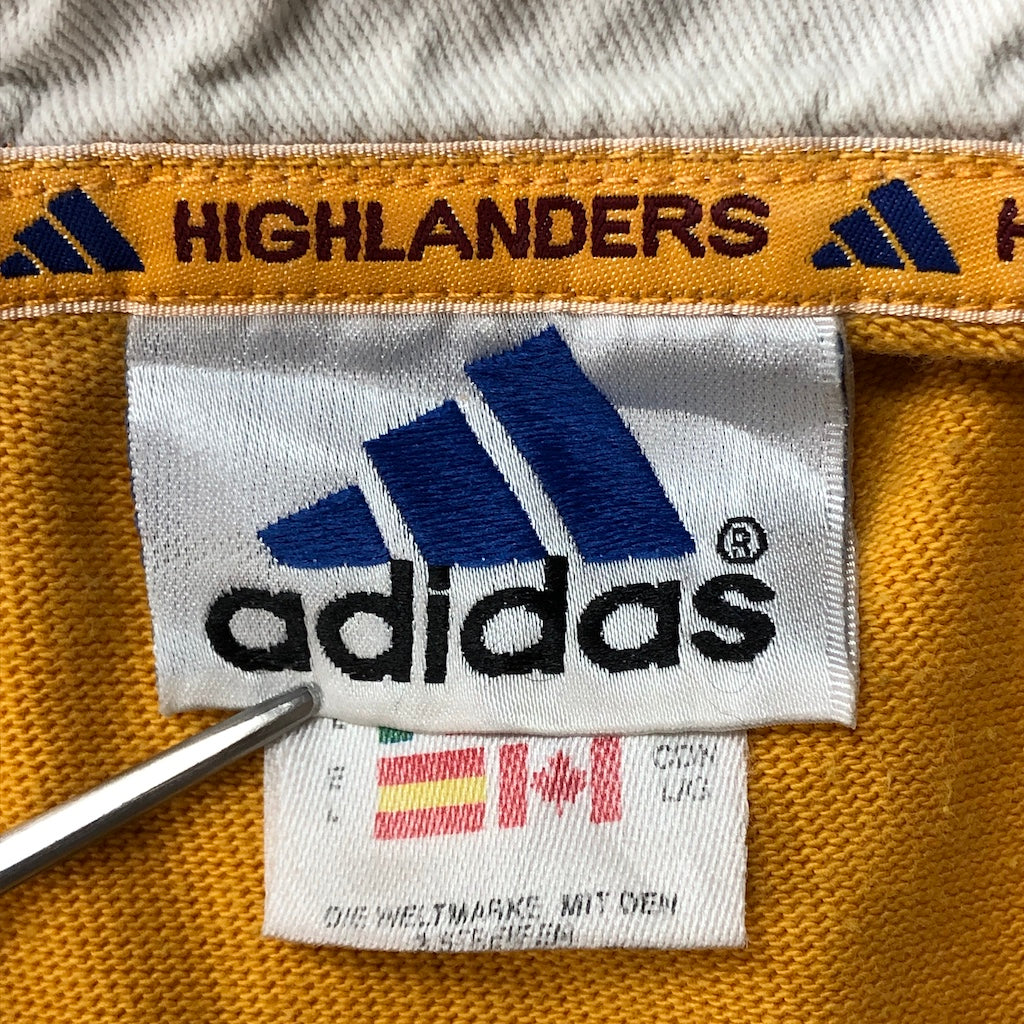 90s vintage adidas アディダス ポロシャツ 半袖シャツ ラガーシャツ HIGHLANDERS ハイランダーズ