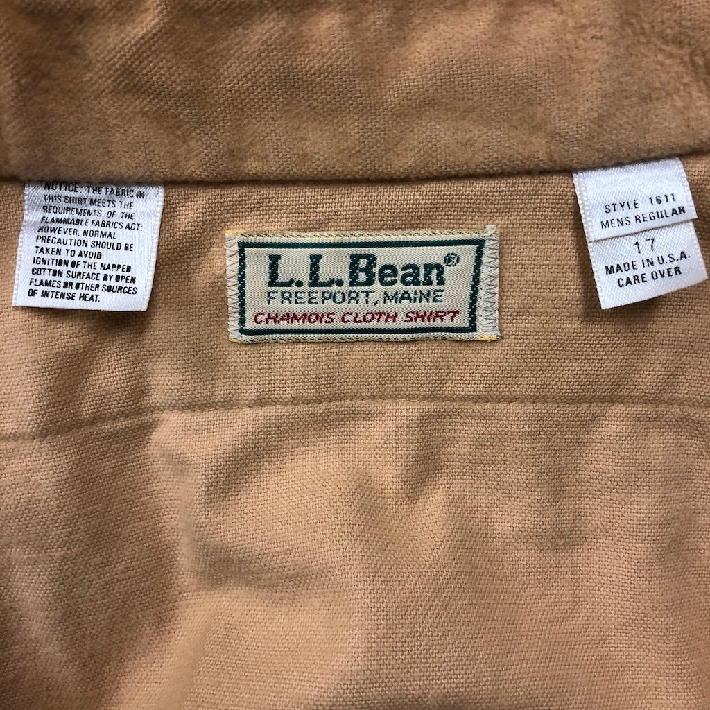 USA製 L.L.Bean エルエルビーン 長袖シャツ コットン シャモアクロスシャツ