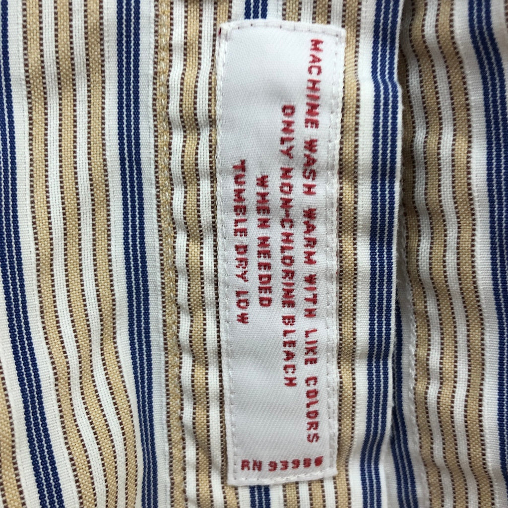 Brooks Brothers ブルックスブラザーズ ストライプ 長袖シャツ BDシャツ ボタンダウン ベージュ/ブルー/ホワイト