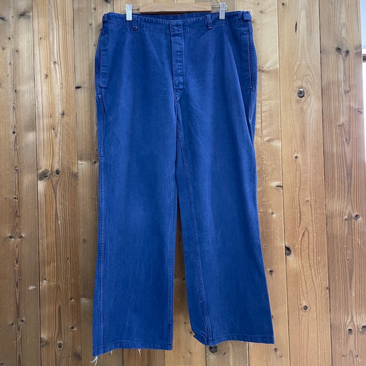 70s 80s vintage ユーロワーク ペインターパンツ ユーロデニム ロングパンツ ブルー B1031