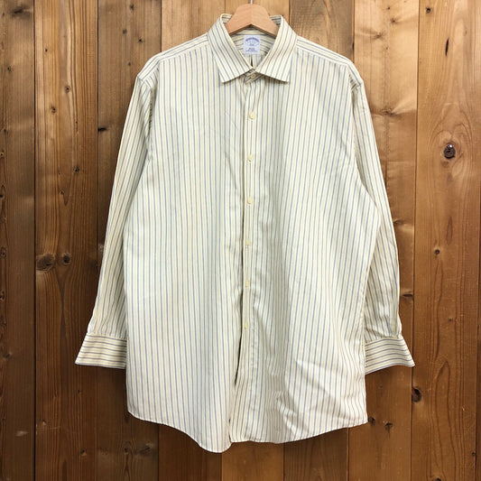 Brooks Brothers ブルックスブラザーズ 長袖シャツ ストライプ柄 イエロー、ネイビー、ブルー