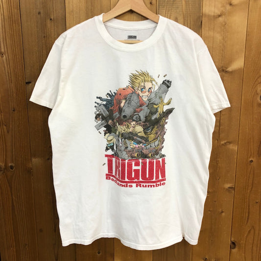 LOOTCREATE ルートクリエイト TRIGUN トライガン プリントTシャツ 半袖 カットソー アニメT 漫画  2017年 オフホワイト