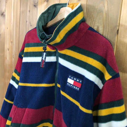 90s vintage TOMMY HILFIGER トミーヒルフィガー ナイロン フリース リバーシブル ジャケット ブルゾン ジップアップ