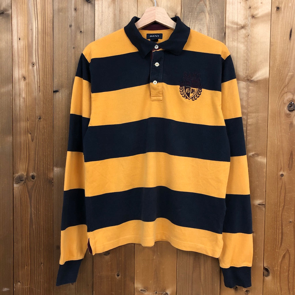GANT ガント ラガーシャツ 長袖 ポロシャツ イエロー、ネイビー