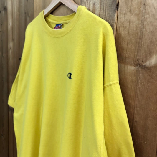 Champion チャンピオン 刺繍 ワンポイント Tシャツ 半袖 カットソー イエロー