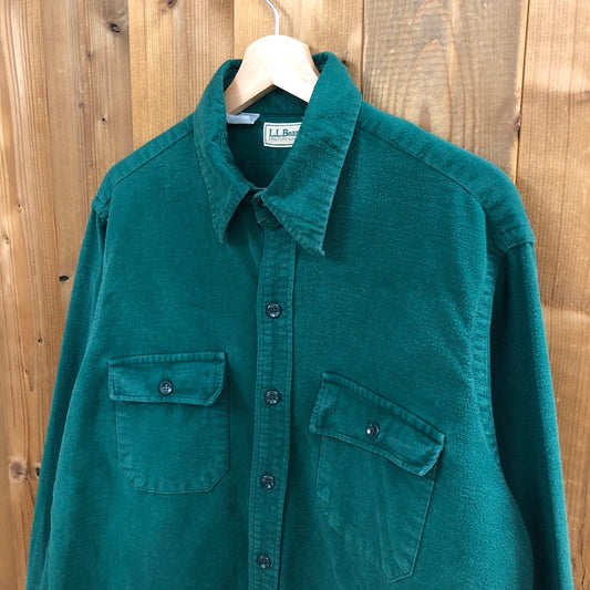 70s vintage USA製 L.L.Bean エルエルビーン CHAMOIS CLOTH シャモアクロス 長袖シャツ
