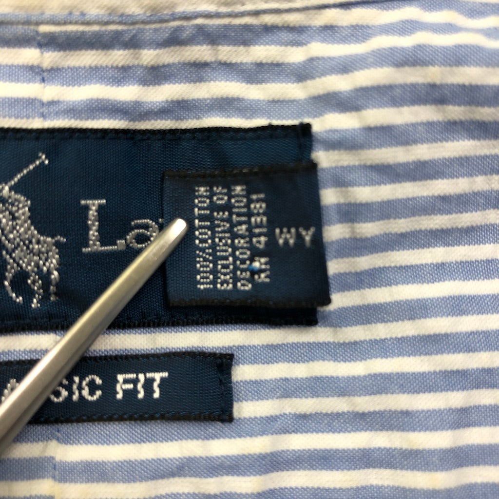Ralph Lauren ラルフローレン CLASSIC FIT クラシックフィット 半袖シャツ シアサッカー ストライプ 古着/USED