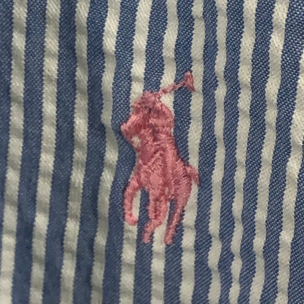 Ralph Lauren ラルフローレン CLASSIC FIT クラシックフィット 半袖シャツ シアサッカー ストライプ 古着/USED