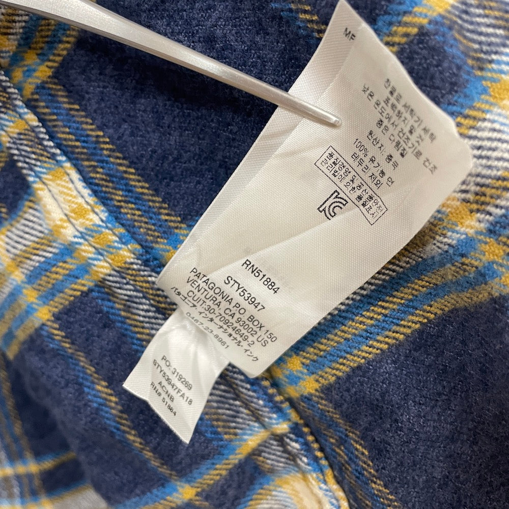 ’18 patagonia パタゴニア フィヨルド フランネルシャツ 長袖シャツ ワークシャツ 53947 チェックシャツ