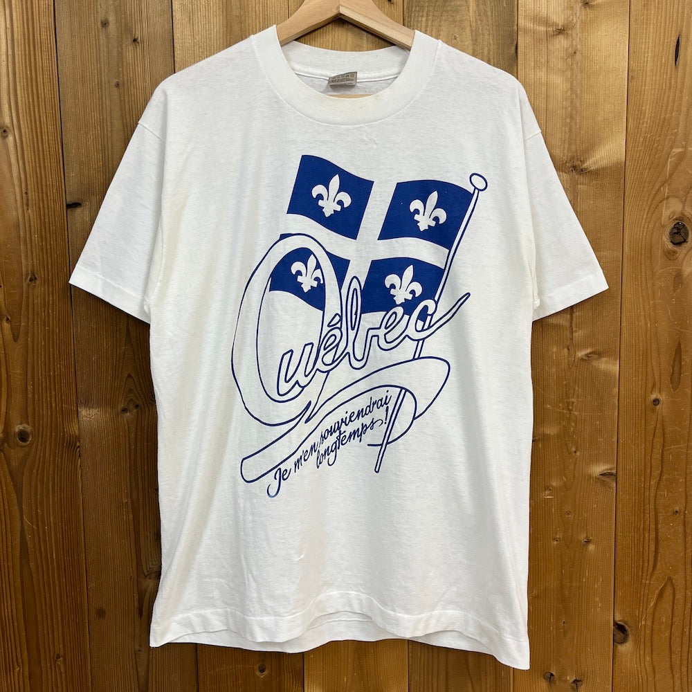 90s vintage FRUITS OF THE LOOM BEST フルーツオブザルーム Qubec quebec je me souviendrai ケベック州 Tシャツ 半袖 カットソー