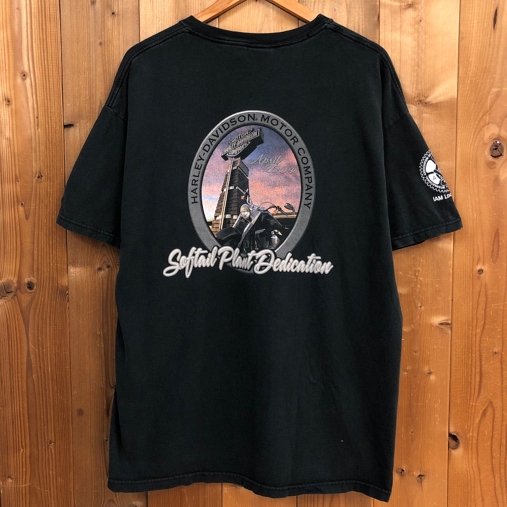 USA製 Hanes ヘインズ HARLEY-DAVIDSON ハーレーダビッドソン Tシャツ 半袖 カットソー 胸ポケット バックプリント