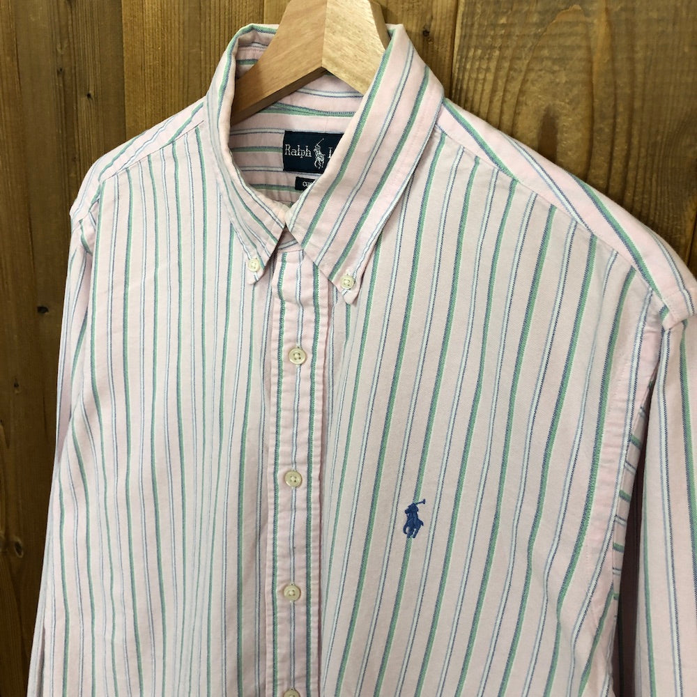 Ralph Lauren ラルフローレン 長袖シャツ BDシャツ ボタンダウン ストライプ柄 ピンク