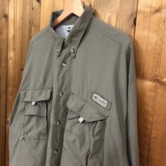 Columbia コロンビア 長袖シャツ フィッシングシャツ PFG メッシュ ベージュ